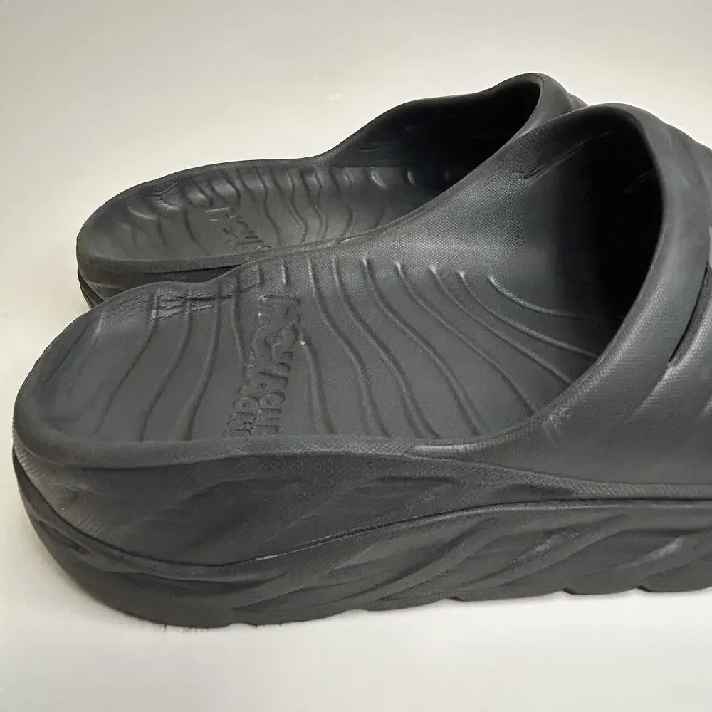Hoka One One Ora Recovery Slide 2 Sandals Mens Size 12 Black Slip On Comfort